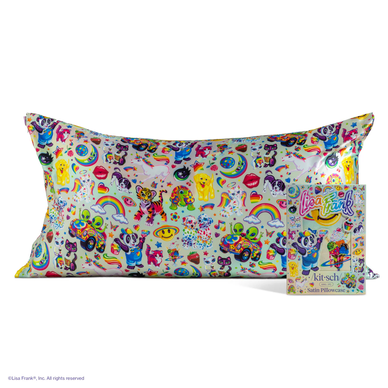 Lisa Frank x Kitsch Satin Pillowcase in The Fantastic World of Lisa Frank - King