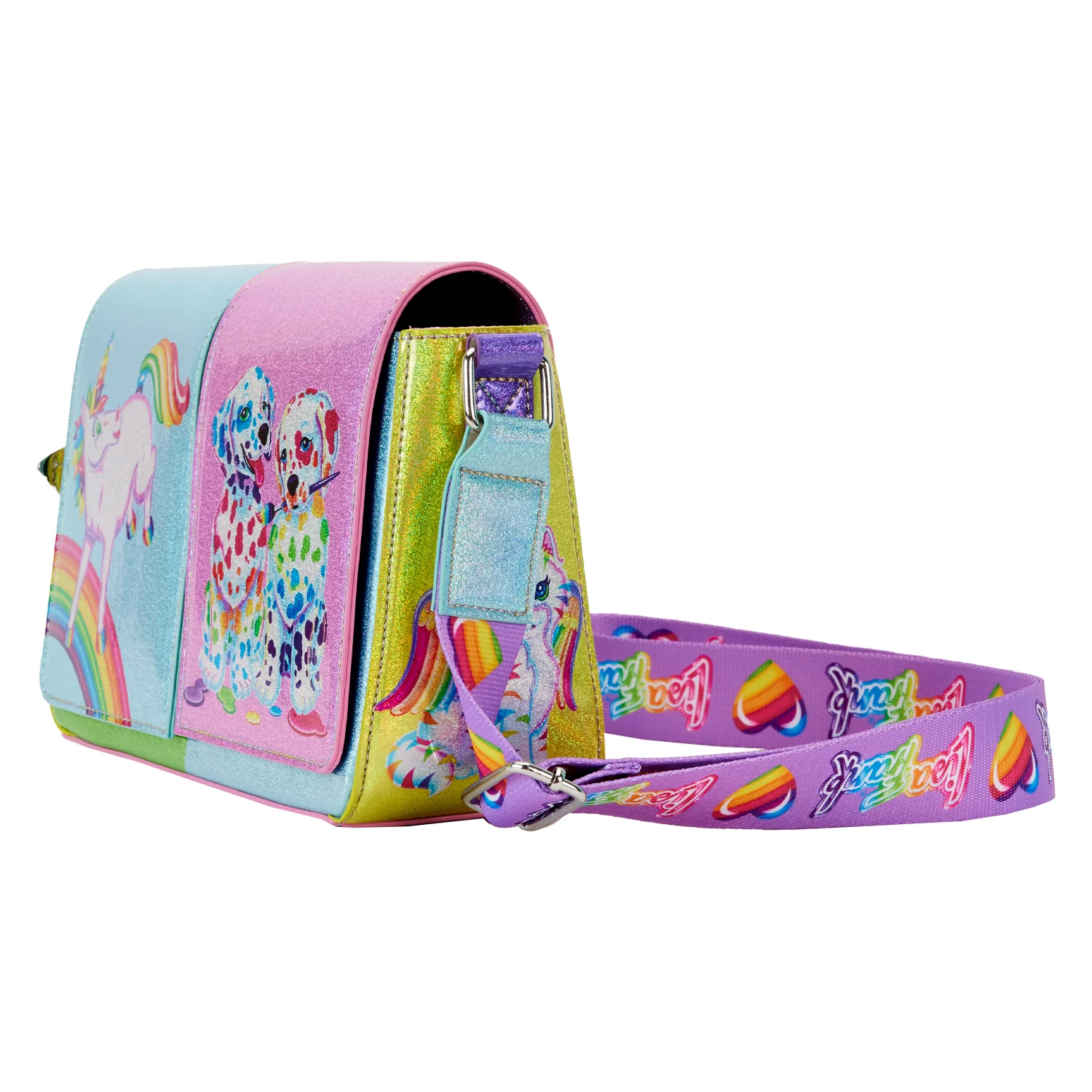 Holographic Glitter Color Block Crossbody Bag