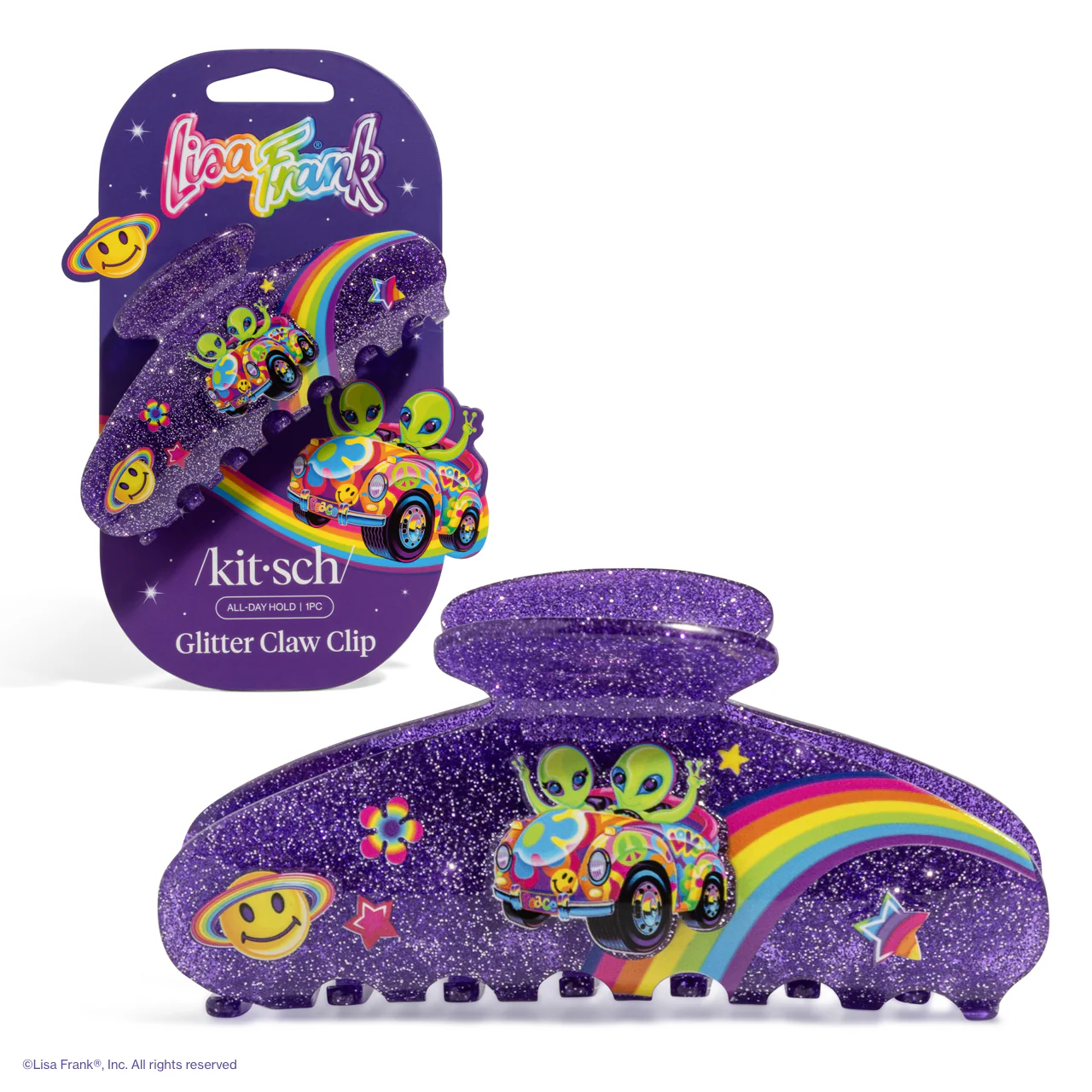 Lisa Frank x Kitsch Glitter Claw Clip in Zoomer™ & Zorbit™