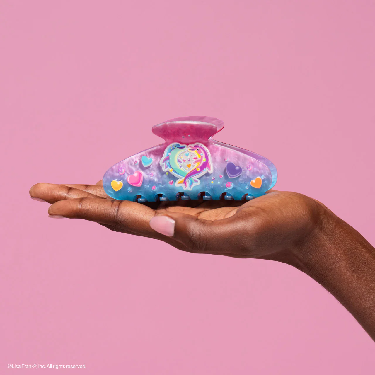 Lisa Frank x Kitsch Glitter Claw Clip in Dancing Dolphins™