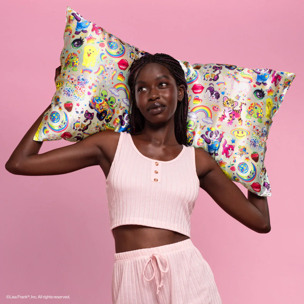 Lisa Frank x Kitsch Satin Pillowcase in The Fantastic World of Lisa Frank